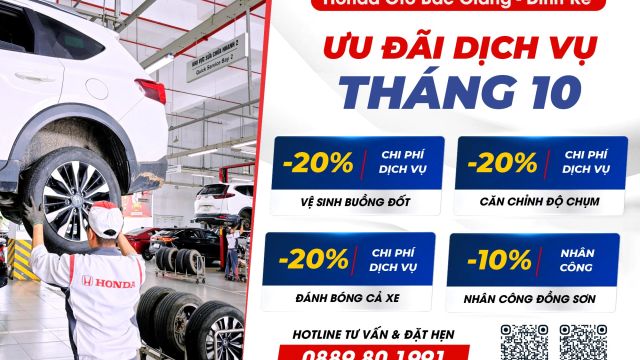 ƯU ĐÃI DỊCH VỤ 10 | Honda Ôtô Bắc Giang
