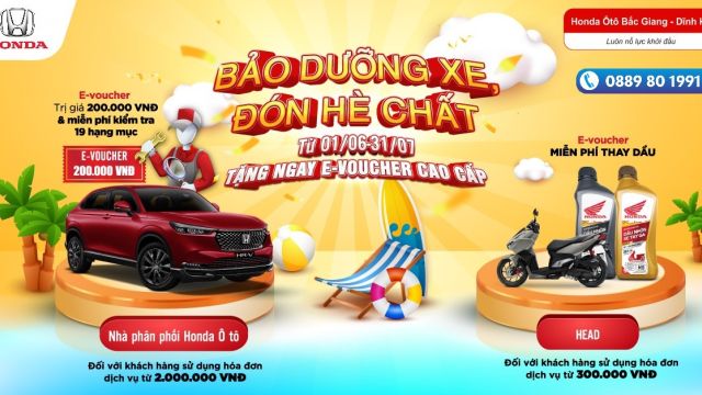 Khuyến mãi dịch vụ Honda Ô tô Bắc Giang: 