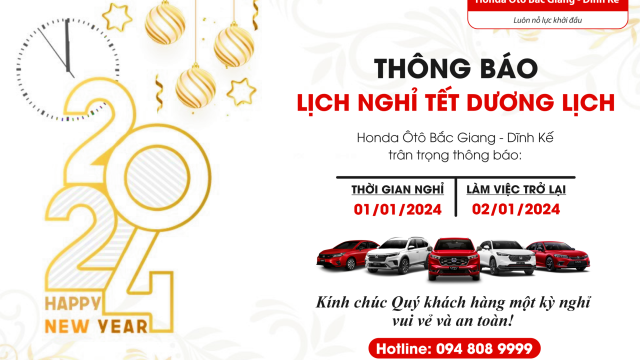 THÔNG BÁO LỊCH NGHỈ TẾT DƯƠNG LỊCH 2024