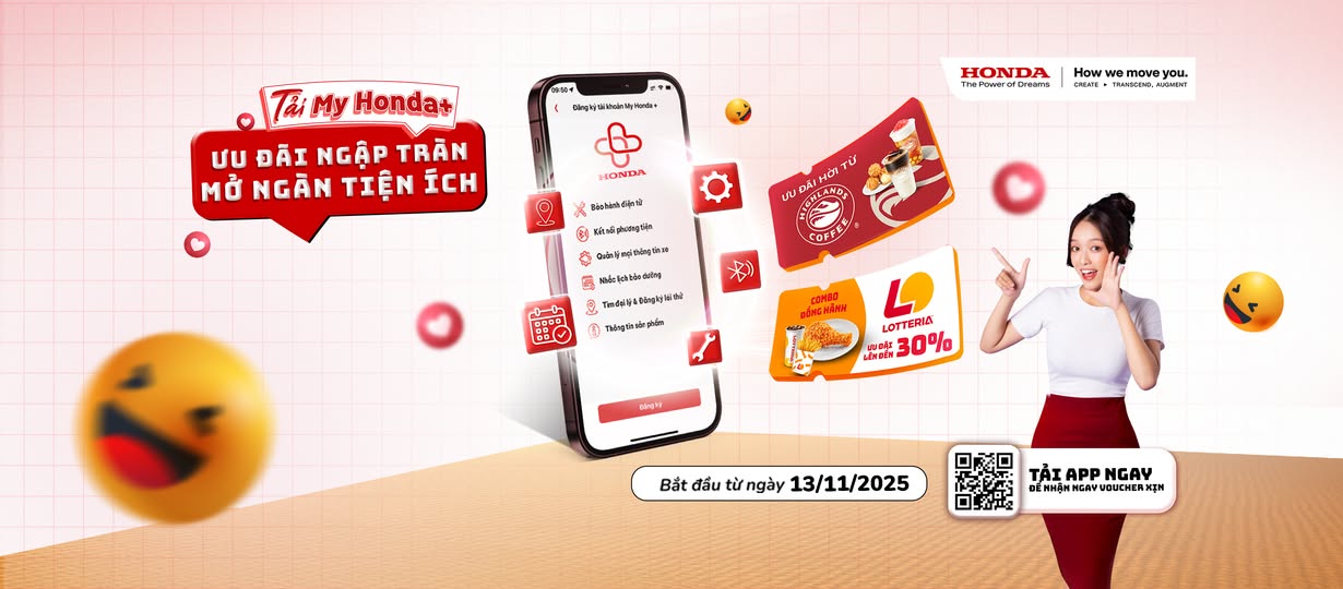 Tải My Honda+ Ngay Hôm Nay – Ưu Đãi Ngập Tràn, Mở Ngàn Tiện Ích Cùng Honda Việt Nam