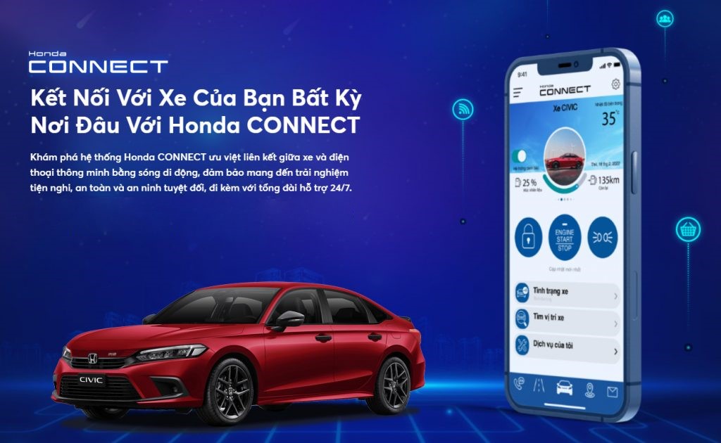 Kết nối xe của bạn bất kỳ nơi đâu với Honda CONNECT